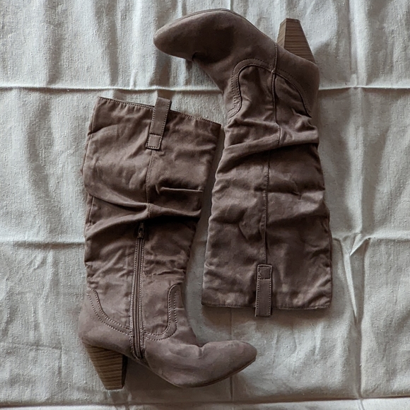 Call It Spring Slouchy Taupe Boots - Picture 4 of 8